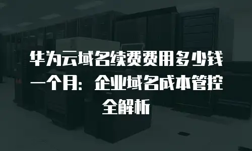 华为云域名续费费用多少钱一个月：企业域名成本管控全解析