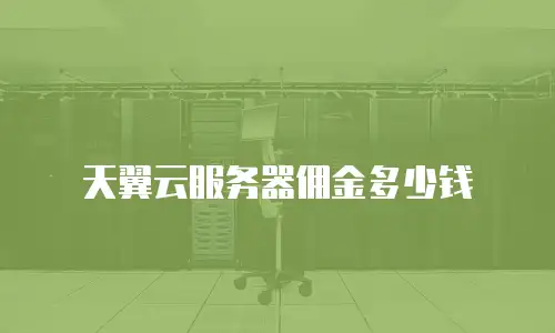 天翼云服务器佣金多少钱