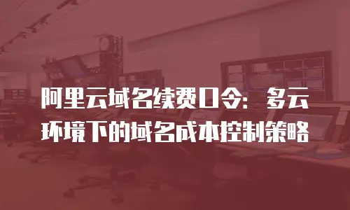 阿里云域名续费口令：多云环境下的域名成本控制策略