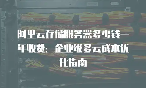 阿里云存储服务器多少钱一年收费：企业级多云成本优化指南
