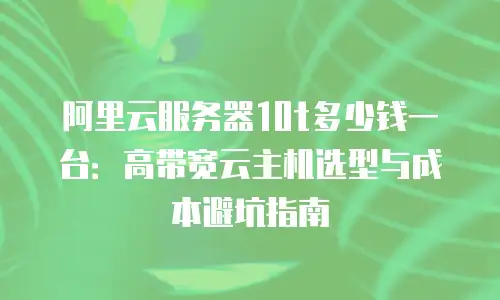阿里云服务器10t多少钱一台：高带宽云主机选型与成本避坑指南