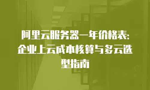 阿里云服务器一年价格表：企业上云成本核算与多云选型指南