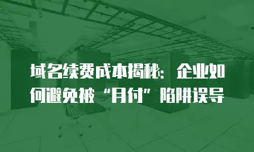 域名续费成本揭秘：企业如何避免被&ldquo;月付&rdquo;陷阱误导