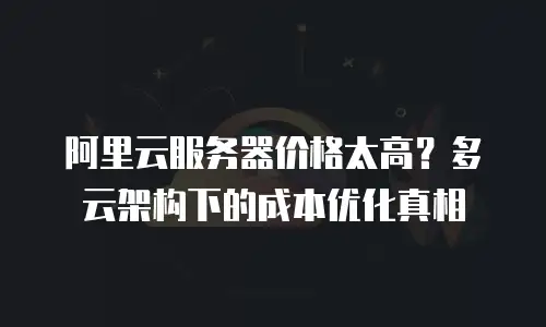 阿里云服务器价格太高？多云架构下的成本优化真相