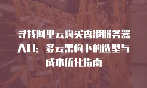 寻找阿里云购买香港服务器入口：多云架构下的选型与成本优化指南