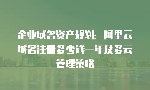 企业域名资产规划：阿里云域名注册多少钱一年及多云管理策略