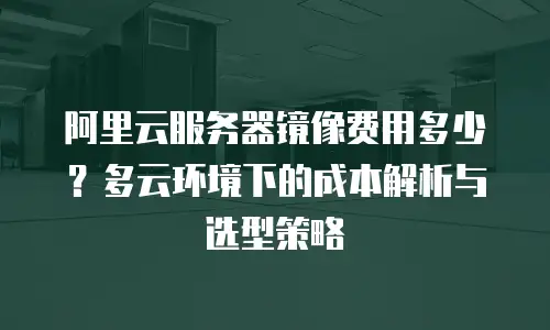 阿里云服务器镜像费用多少？多云环境下的成本解析与选型策略