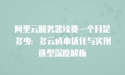 阿里云服务器续费一个月是多少：多云成本优化与实例选型深度解析