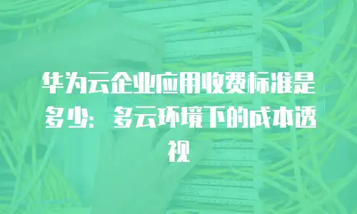 华为云企业应用收费标准是多少：多云环境下的成本透视