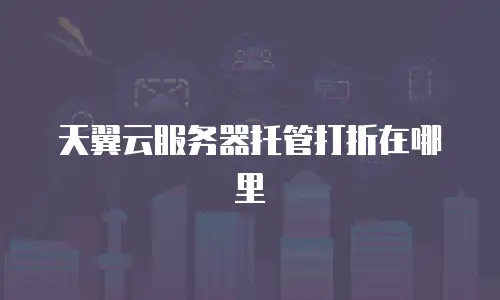 天翼云服务器托管打折在哪里
