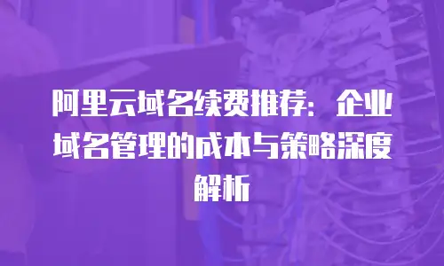 阿里云域名续费推荐：企业域名管理的成本与策略深度解析