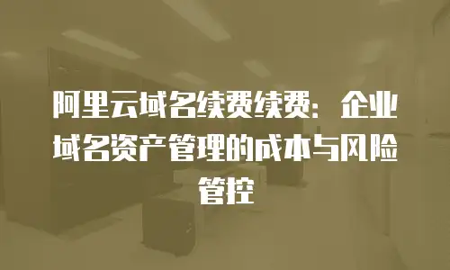 阿里云域名续费续费：企业域名资产管理的成本与风险管控