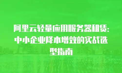 阿里云轻量应用服务器租赁：中小企业降本增效的实战选型指南