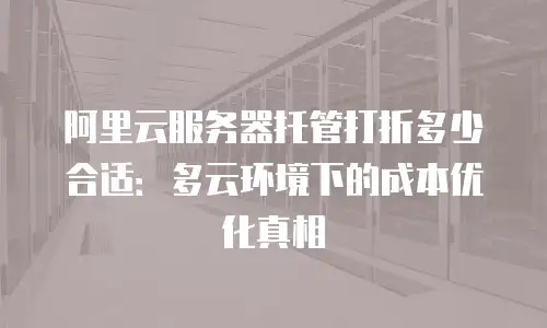 阿里云服务器托管打折多少合适：多云环境下的成本优化真相