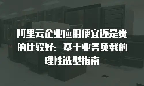 阿里云企业应用便宜还是贵的比较好：基于业务负载的理性选型指南