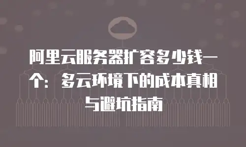 阿里云服务器扩容多少钱一个：多云环境下的成本真相与避坑指南