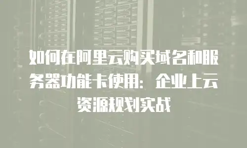 如何在阿里云购买域名和服务器功能卡使用：企业上云资源规划实战