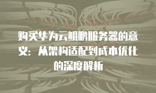 购买华为云鲲鹏服务器的意义：从架构适配到成本优化的深度解析