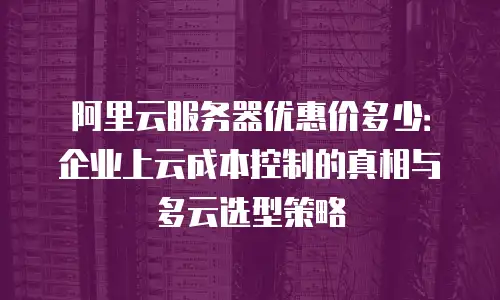 阿里云服务器优惠价多少：企业上云成本控制的真相与多云选型策略