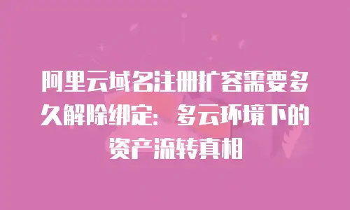 阿里云域名注册扩容需要多久解除绑定：多云环境下的资产流转真相