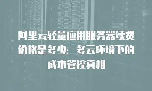 阿里云轻量应用服务器续费价格是多少：多云环境下的成本管控真相