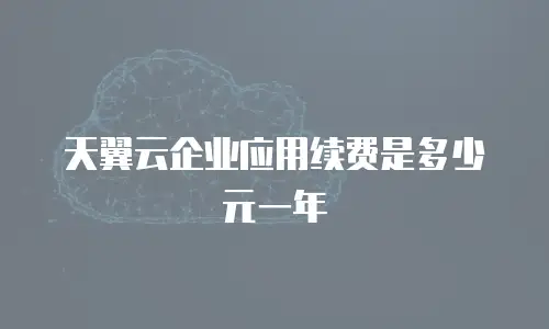 天翼云企业应用续费是多少元一年