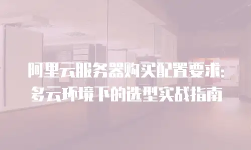 阿里云服务器购买配置要求：多云环境下的选型实战指南