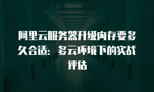 阿里云服务器升级内存要多久合适：多云环境下的实战评估