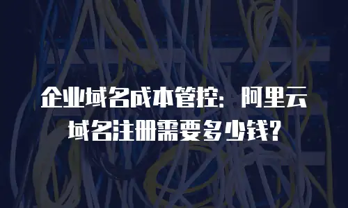 企业域名成本管控：阿里云域名注册需要多少钱？