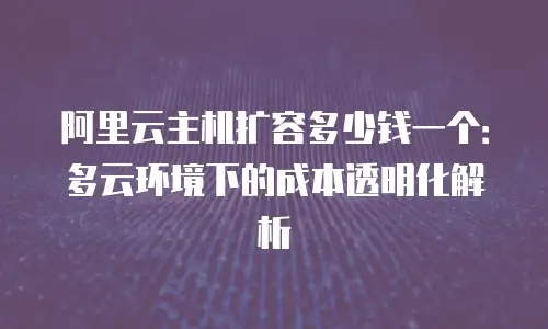 阿里云主机扩容多少钱一个：多云环境下的成本透明化解析
