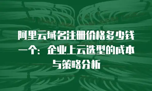 阿里云域名注册价格多少钱一个：企业上云选型的成本与策略分析