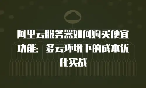 阿里云服务器如何购买便宜功能：多云环境下的成本优化实战