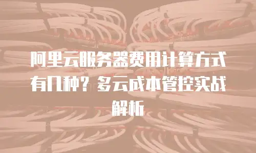 阿里云服务器费用计算方式有几种？多云成本管控实战解析