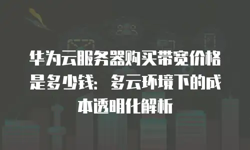 华为云服务器购买带宽价格是多少钱：多云环境下的成本透明化解析