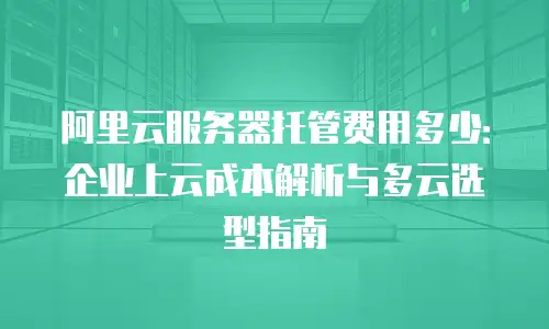 阿里云服务器托管费用多少：企业上云成本解析与多云选型指南