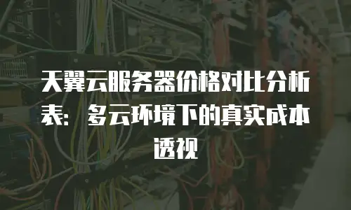天翼云服务器价格对比分析表：多云环境下的真实成本透视