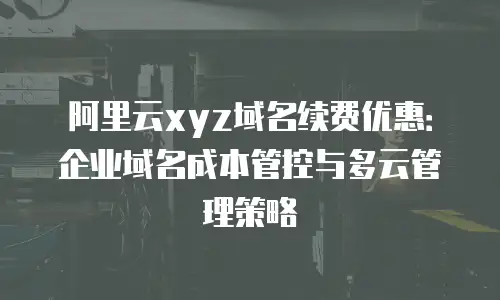 阿里云xyz域名续费优惠：企业域名成本管控与多云管理策略