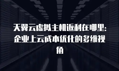 天翼云虚拟主机返利在哪里：企业上云成本优化的多维视角
