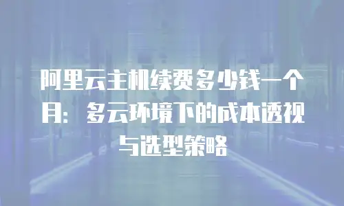 阿里云主机续费多少钱一个月：多云环境下的成本透视与选型策略
