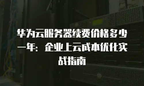 华为云服务器续费价格多少一年：企业上云成本优化实战指南