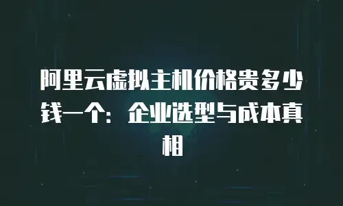 阿里云虚拟主机价格贵多少钱一个：企业选型与成本真相