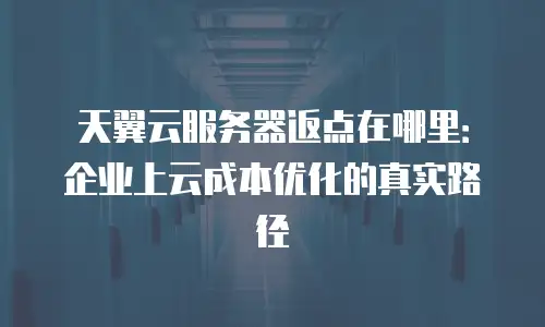 天翼云服务器返点在哪里：企业上云成本优化的真实路径