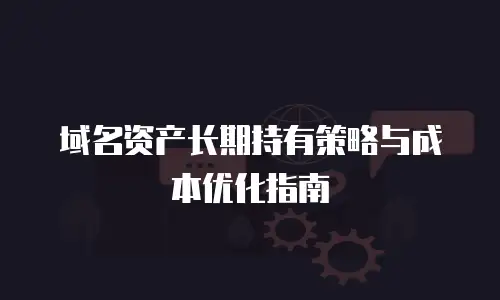 域名资产长期持有策略与成本优化指南