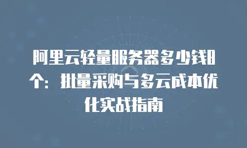 阿里云轻量服务器多少钱8个：批量采购与多云成本优化实战指南