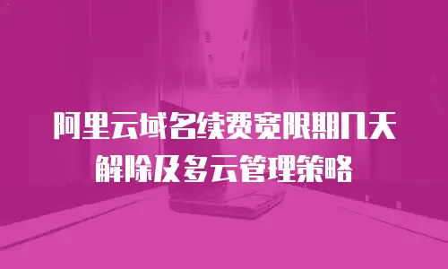 阿里云域名续费宽限期几天解除及多云管理策略