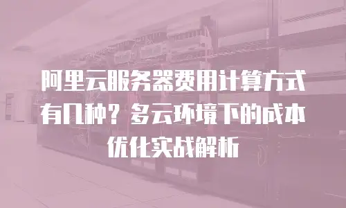阿里云服务器费用计算方式有几种？多云环境下的成本优化实战解析