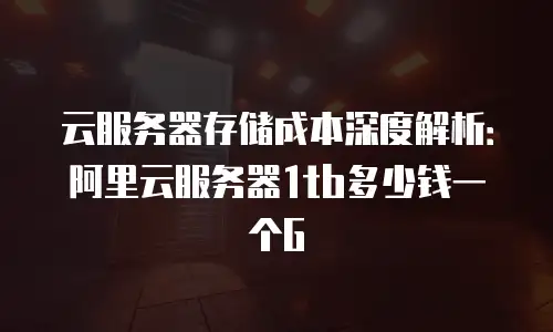 云服务器存储成本深度解析：阿里云服务器1tb多少钱一个G