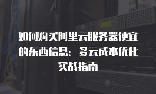 如何购买阿里云服务器便宜的东西信息：多云成本优化实战指南
