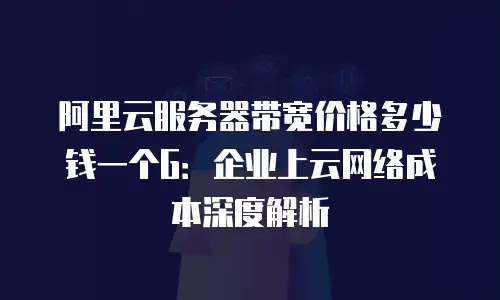 阿里云服务器带宽价格多少钱一个G：企业上云网络成本深度解析
