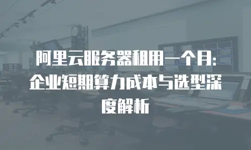 阿里云服务器租用一个月：企业短期算力成本与选型深度解析